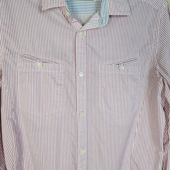 Ted Baker Womens Cotton Shirt XS Button Down Red Stripe Contrast Cuff Designer 2 - Picture 16 of 16